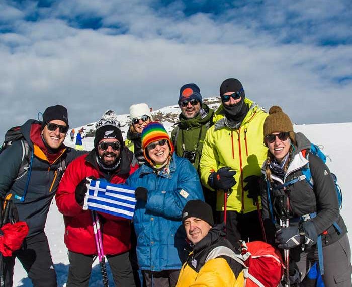 tourist at uhuru peak