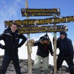 Tourist at Uhuru peak